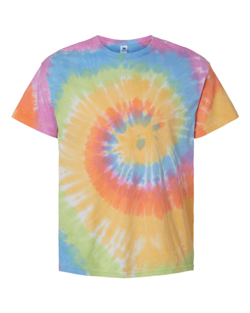 Colortone&#xAE; Multi-Color Tie-Dyed Crew Neck Short Sleeve T-Shirt