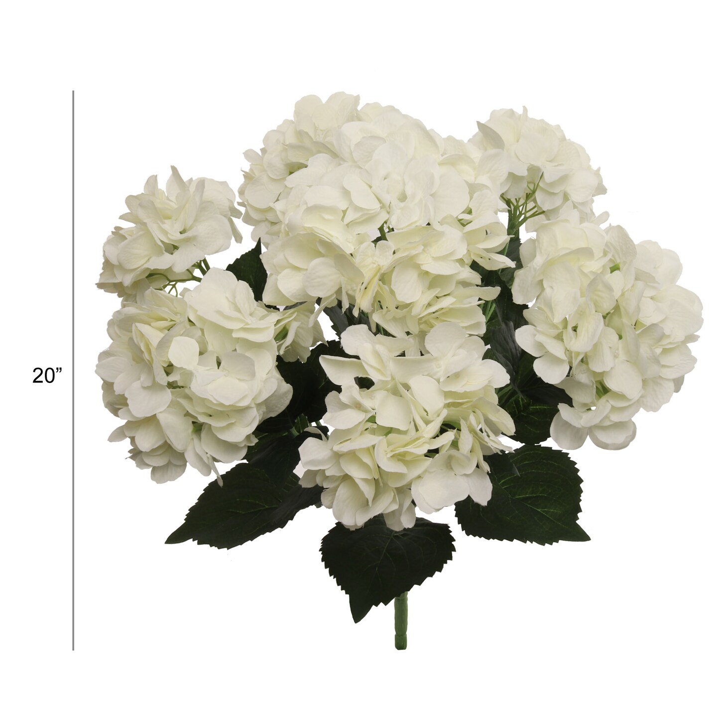20&#x22; Hydrangea Bush - 7 Silk Flowers with Lifelike Leaves, Artificial Greenery, Perfect for Home, Office &#x26; Wedding D&#xE9;cor - Spring &#x26; Year-Round Accent, Floral Home by Artificial Flowers
