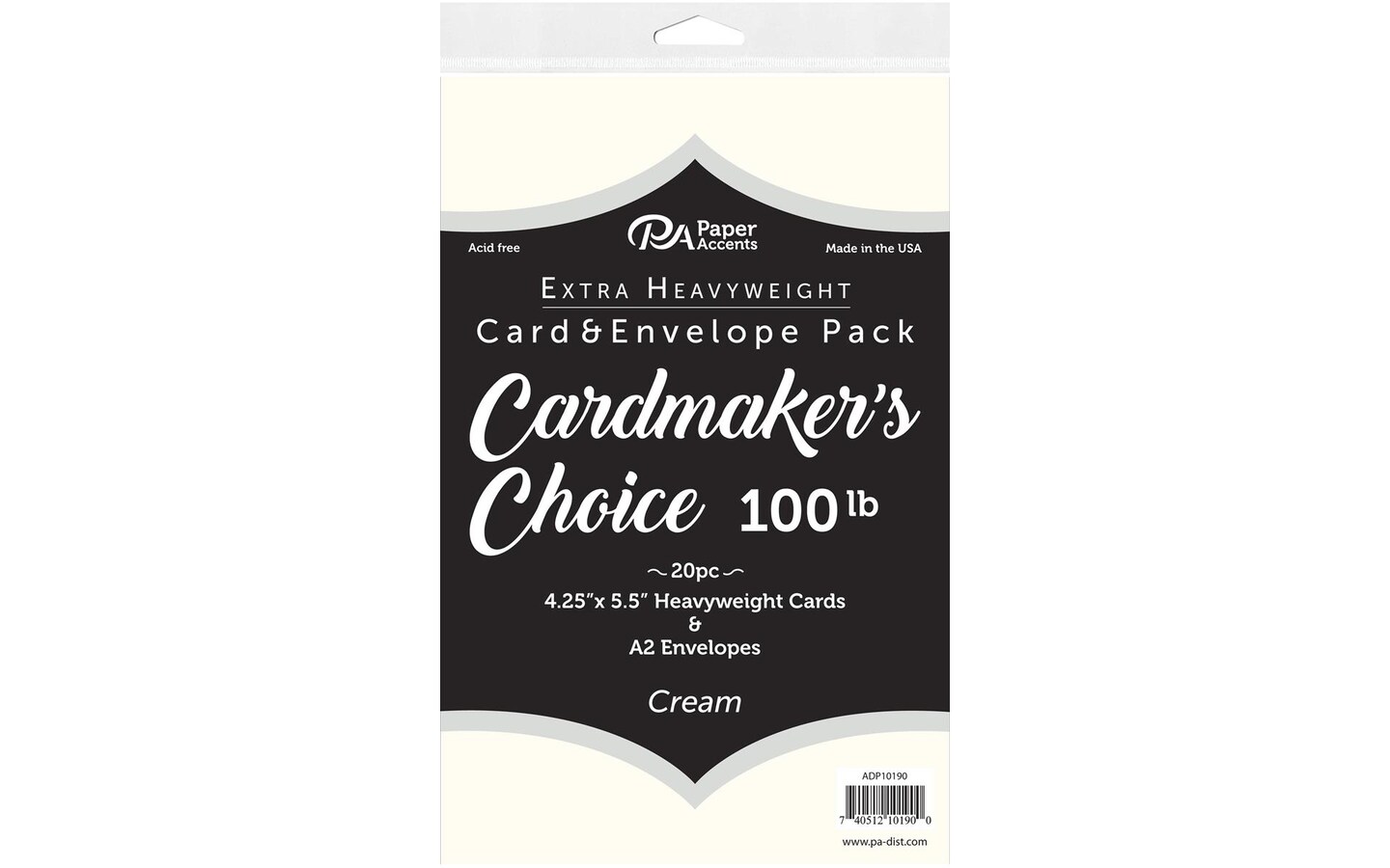 Accent Design Paper Accents Cardmakers Choice Card & Envelopes, Cream, 100Lb., 4.25"X5.5", 20Pc, Blank Cards And Envelopes, Blank Cards, Note Cards With Envelopes
