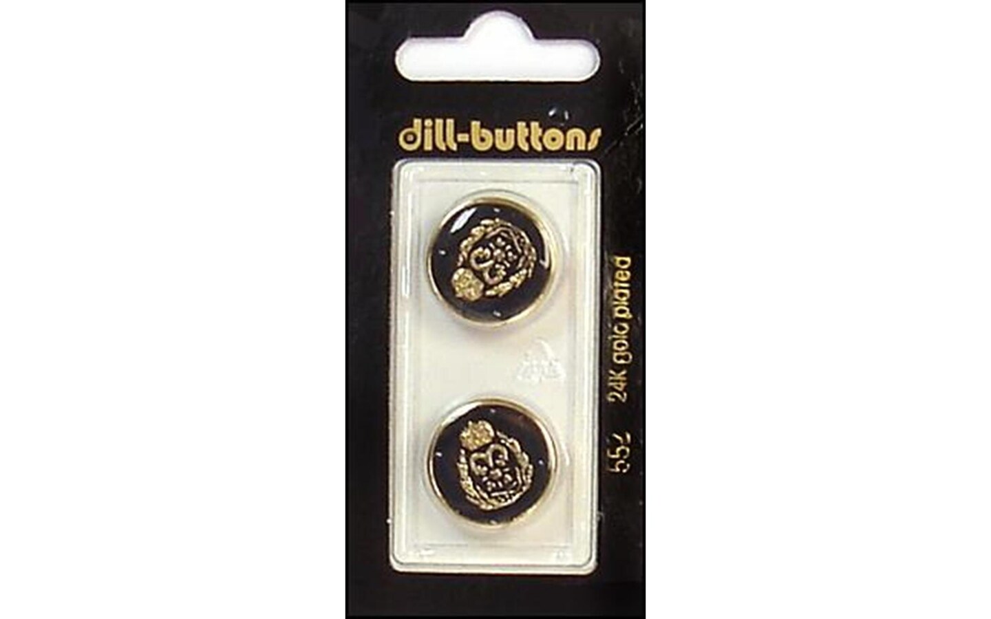 Dill Buttons 19mm 2pc Shank Enamel Black/Gold Michaels