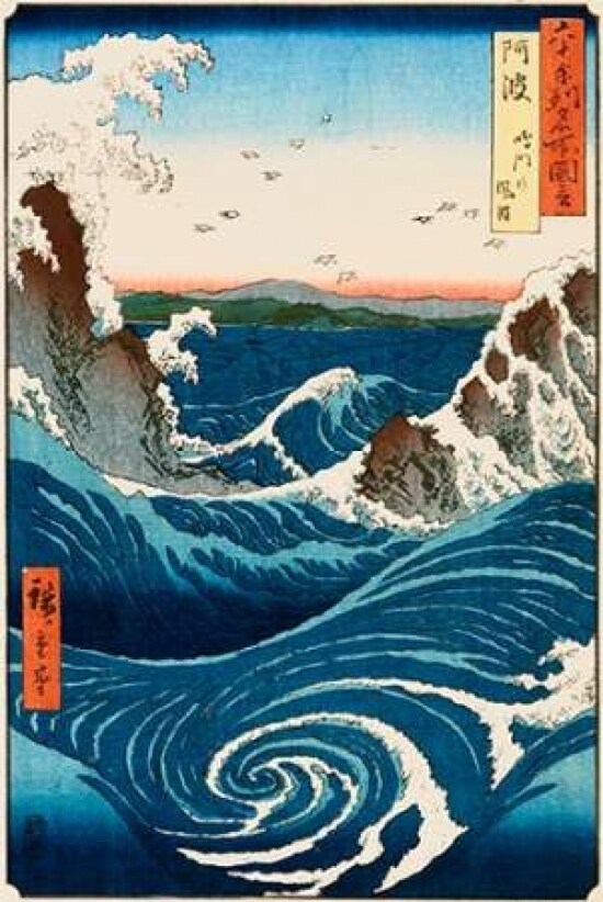 Whirlpool and Waves at Naruto Awa Province Poster Print by Hiroshige - Item # VARPDX281592