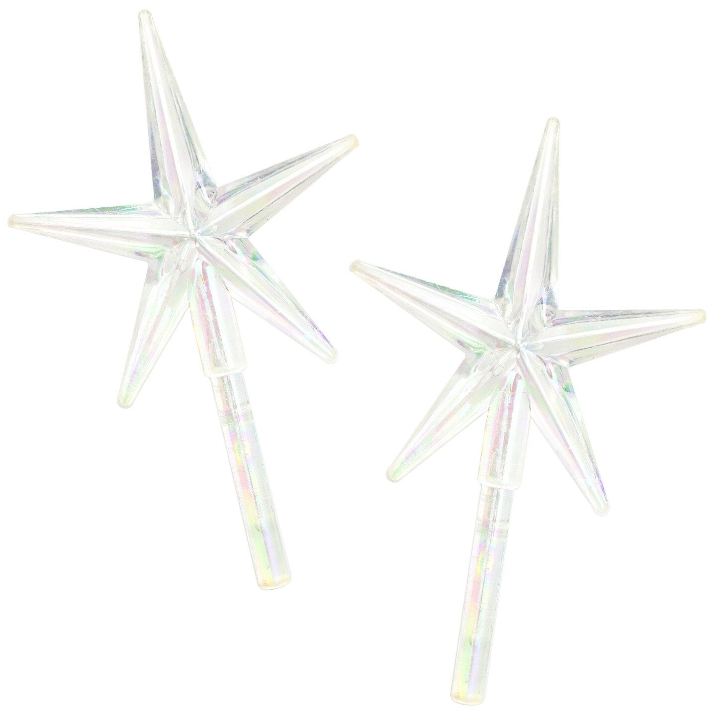 CousinDIY Ceramic Christmas Tree Stars 3.875"X2.625" 2/Pkg-Iridescent