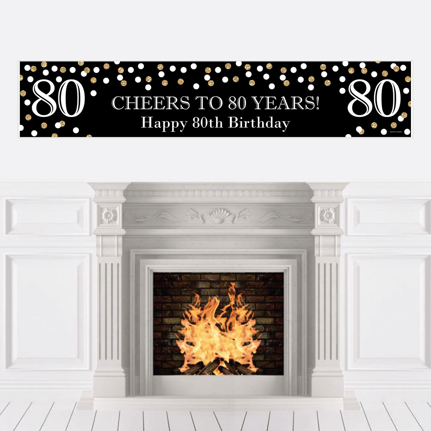 Big Dot of Happiness Adult 80th Birthday - Gold - Happy Birthday Decorations Party Banner
