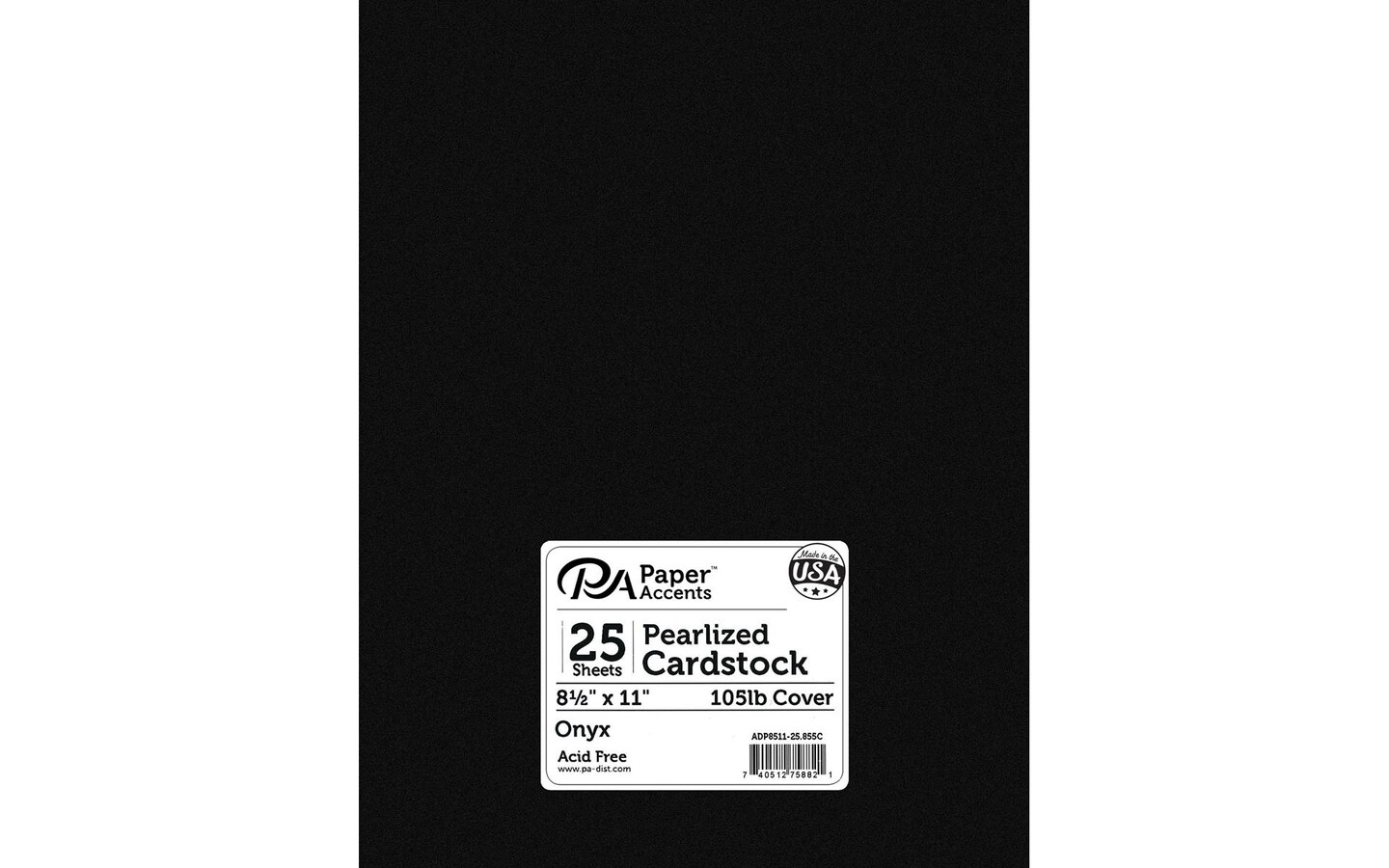 PA Paper Accents Pearlized Cardstock 8.5" x 11" Onyx, 105lb colored ...