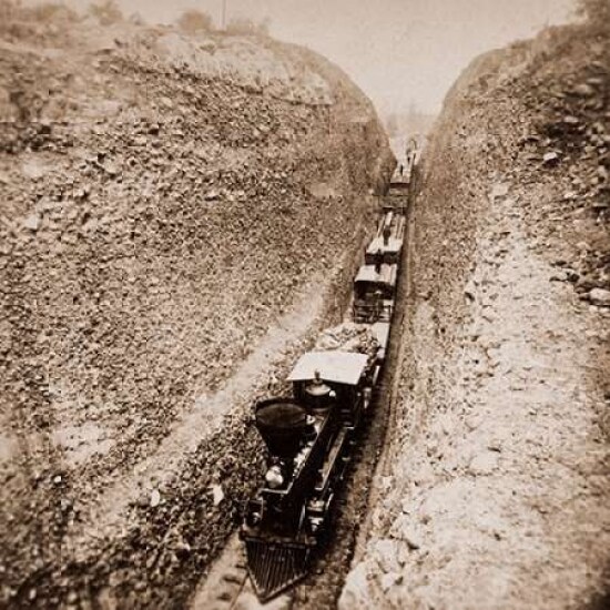 Bloomer Cut near Auburn California 800 feet long and 63 feet high 1866-1869 Poster Print by  Alfred A. Hart - Item # VARPDX455390