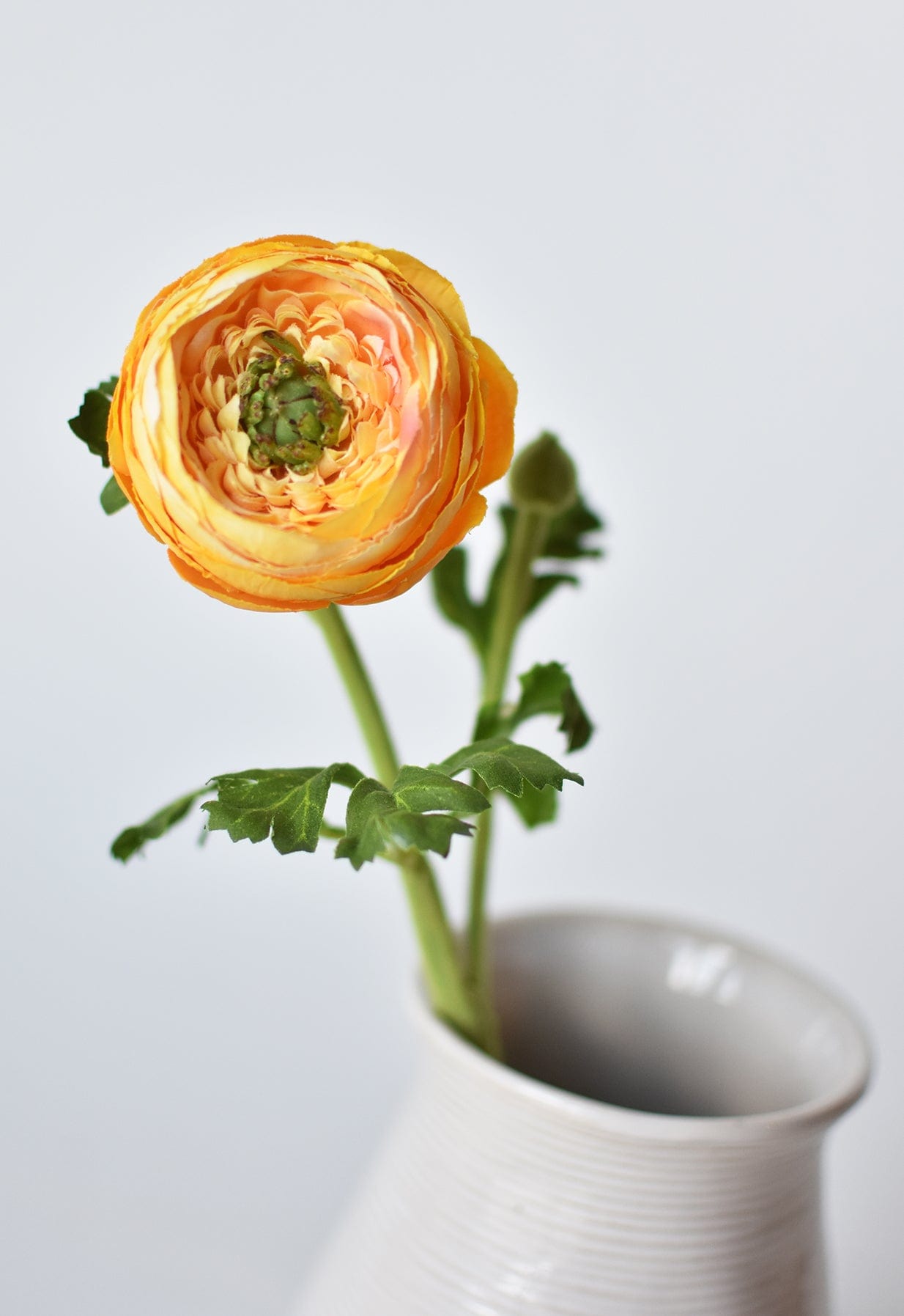 13&#x22; Faux Yellow Gold Ranunculus Stem