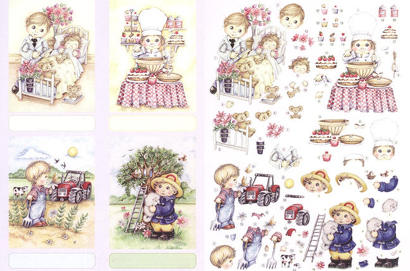 Reddy Creative Cards 3D Precut - Professionals 1-Baker, Gardener, firefighter, doctor