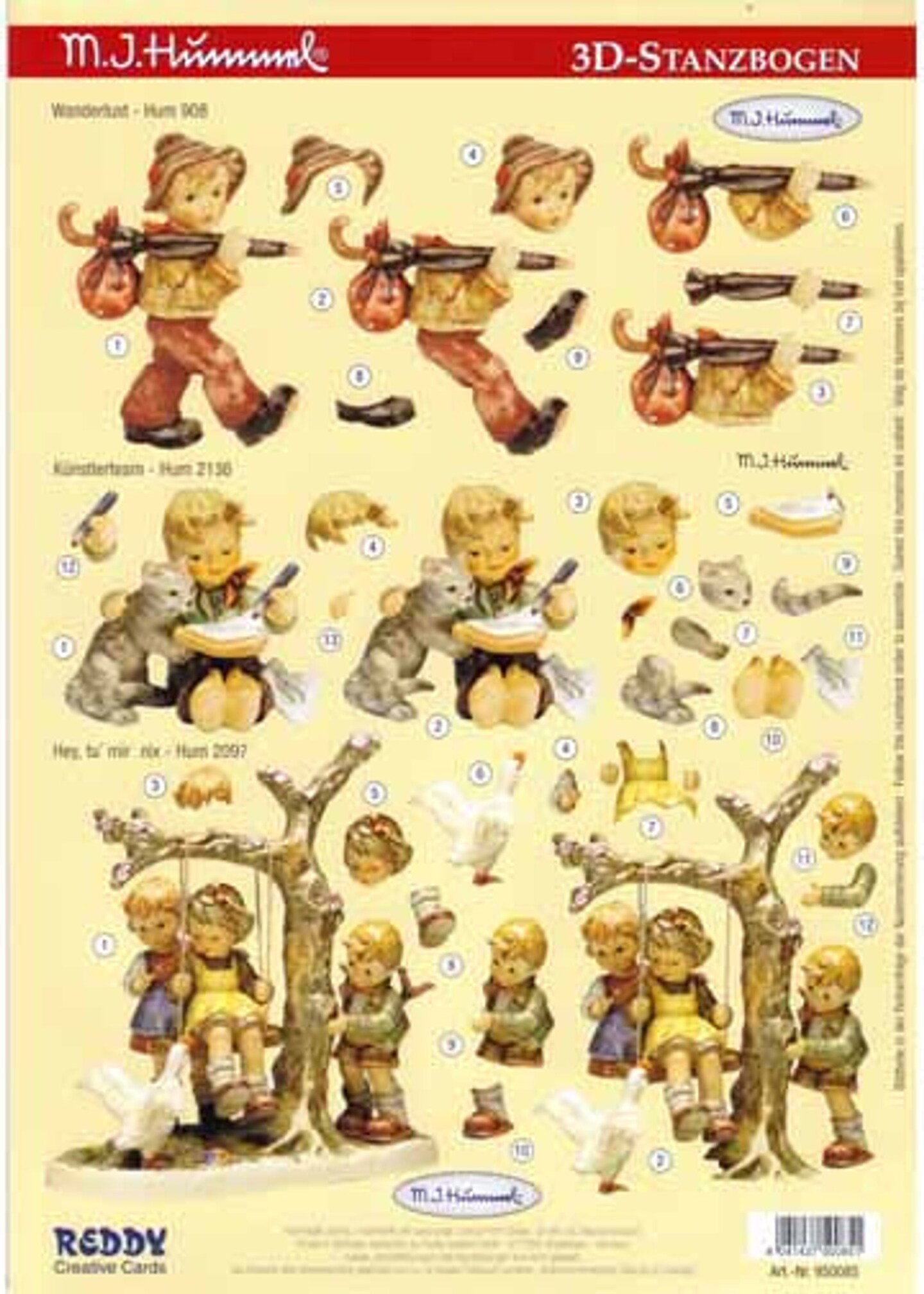 Reddy Creative Cards 3D Precut Hummel - Children Playing