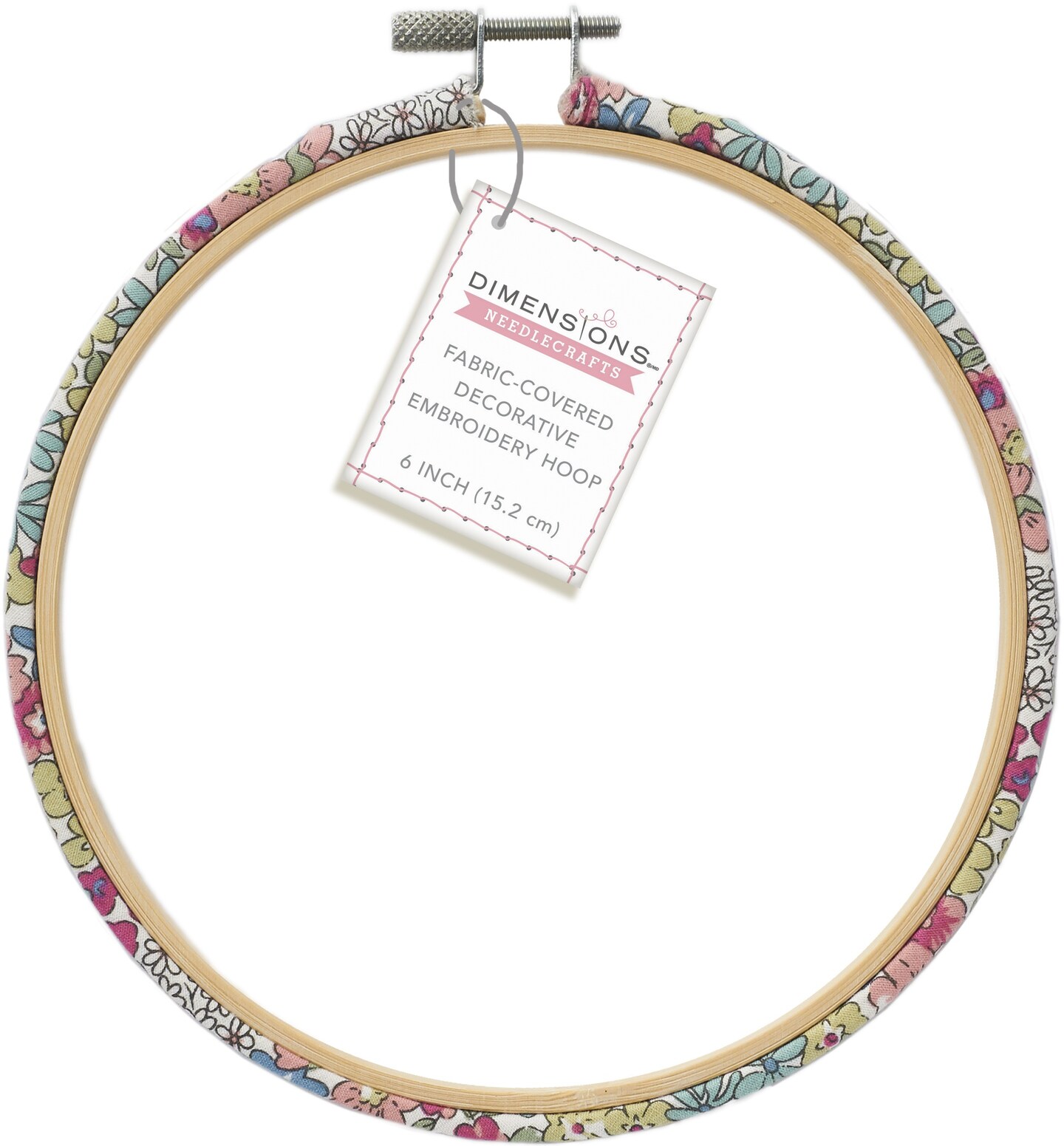 Dimensions Fabric-Covered Embroidery Hoop 6&#x22; Round-Cottage Core