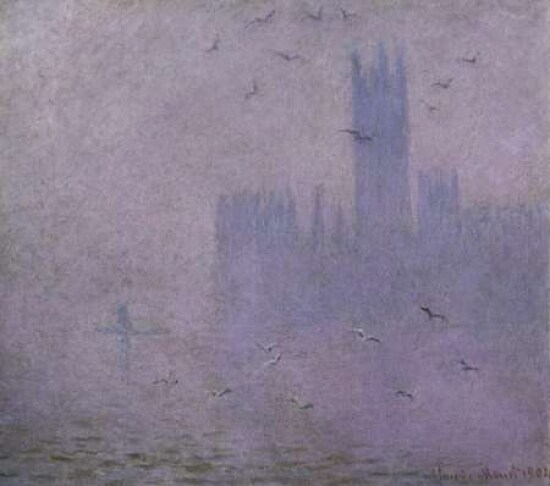 Seagulls - The River Thames and Houses of Parliament London Poster Print by  Claude Monet - Item # VARPDX278704