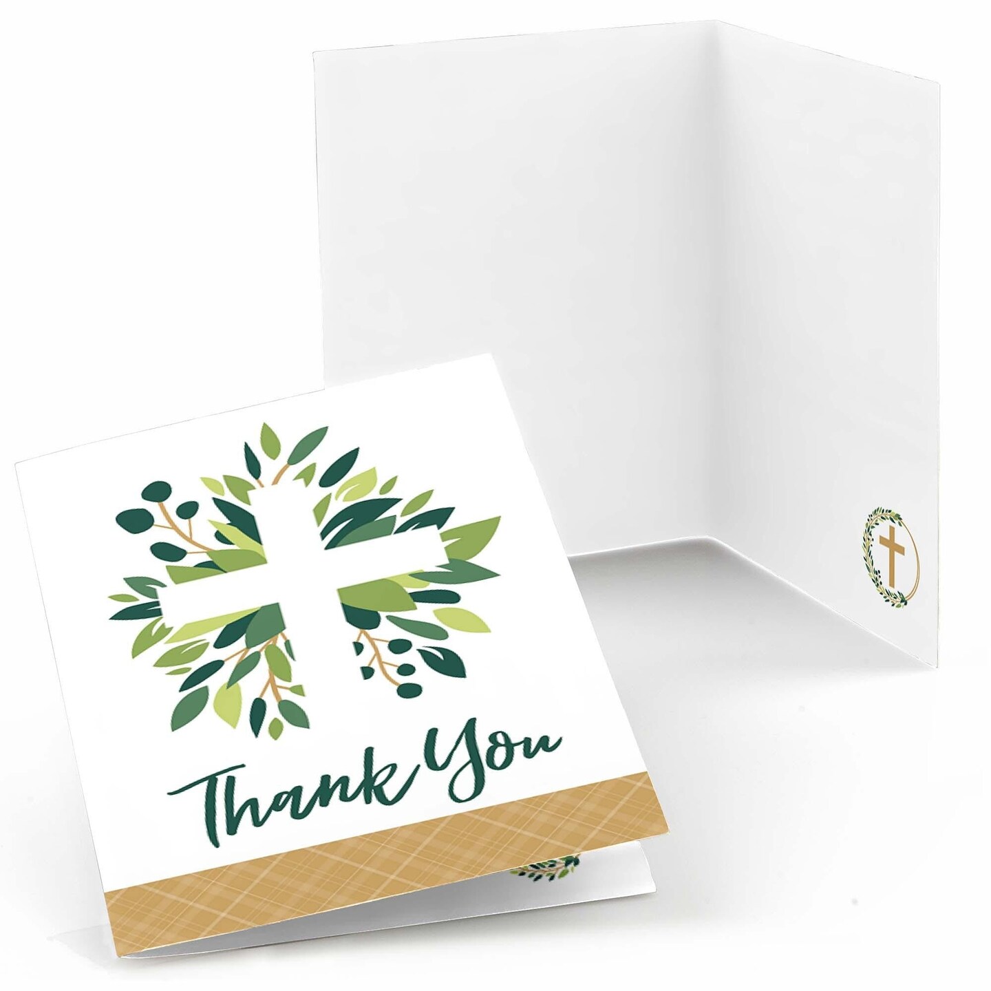 Big Dot of Happiness Elegant Cross - Religious Party Thank You Cards (8 count)