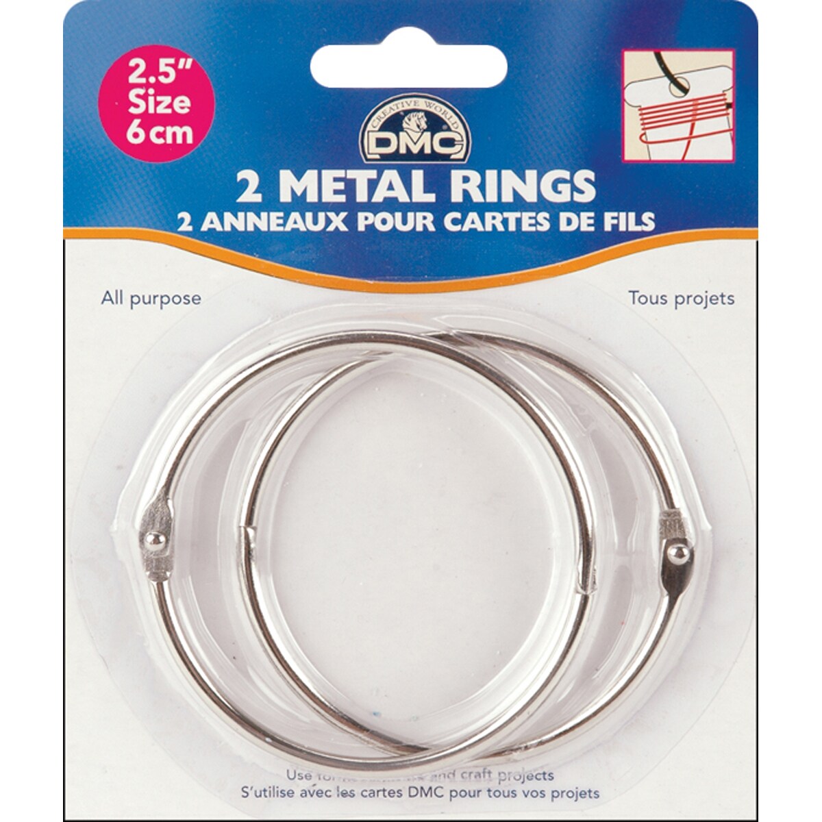 DMC Metal Rings 2.5&#x22;-2/Pkg