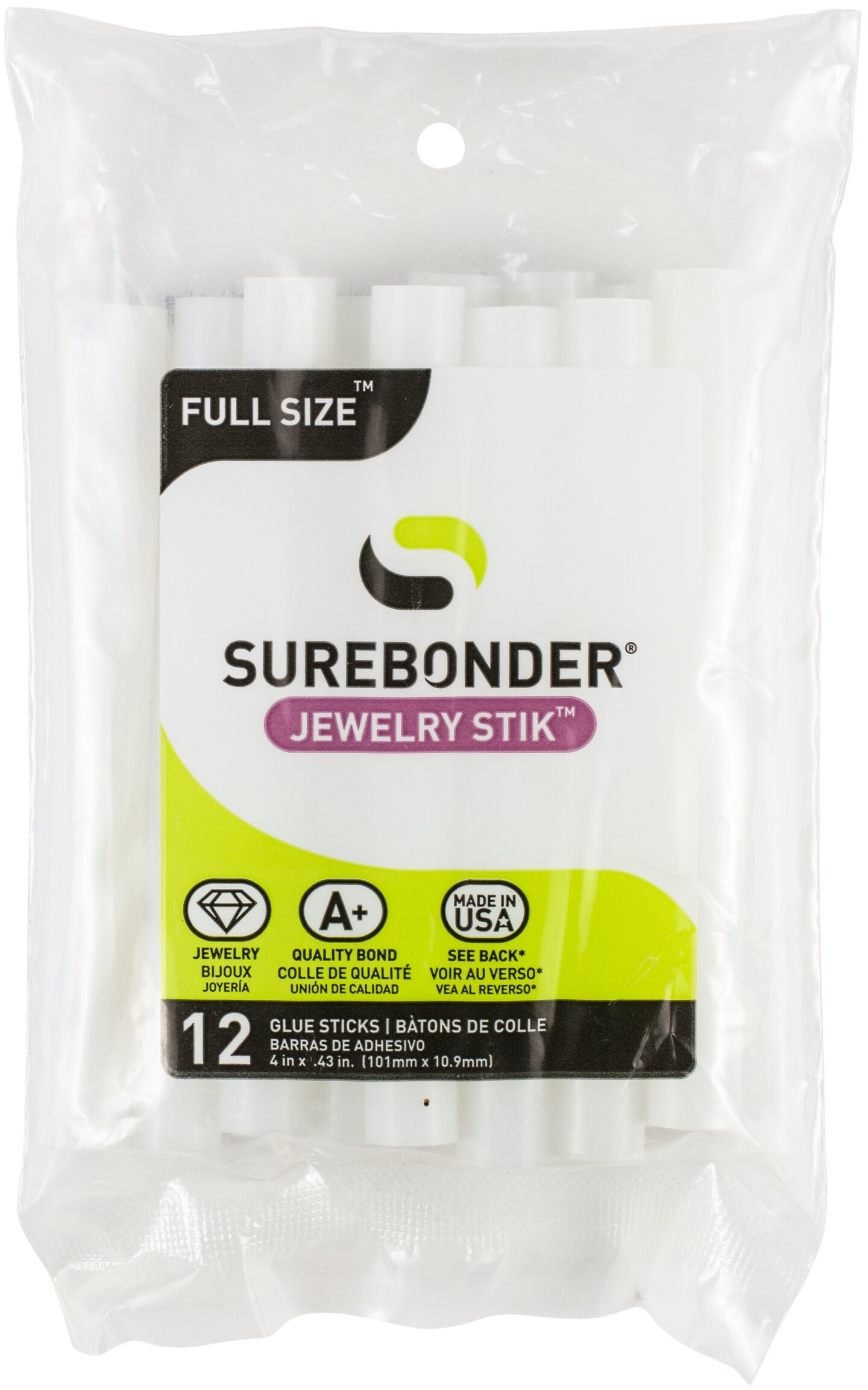 Surebonder High-Temp Jewelry Stik Glue Sticks 12/Pkg-7/16&#x22;X4&#x22;