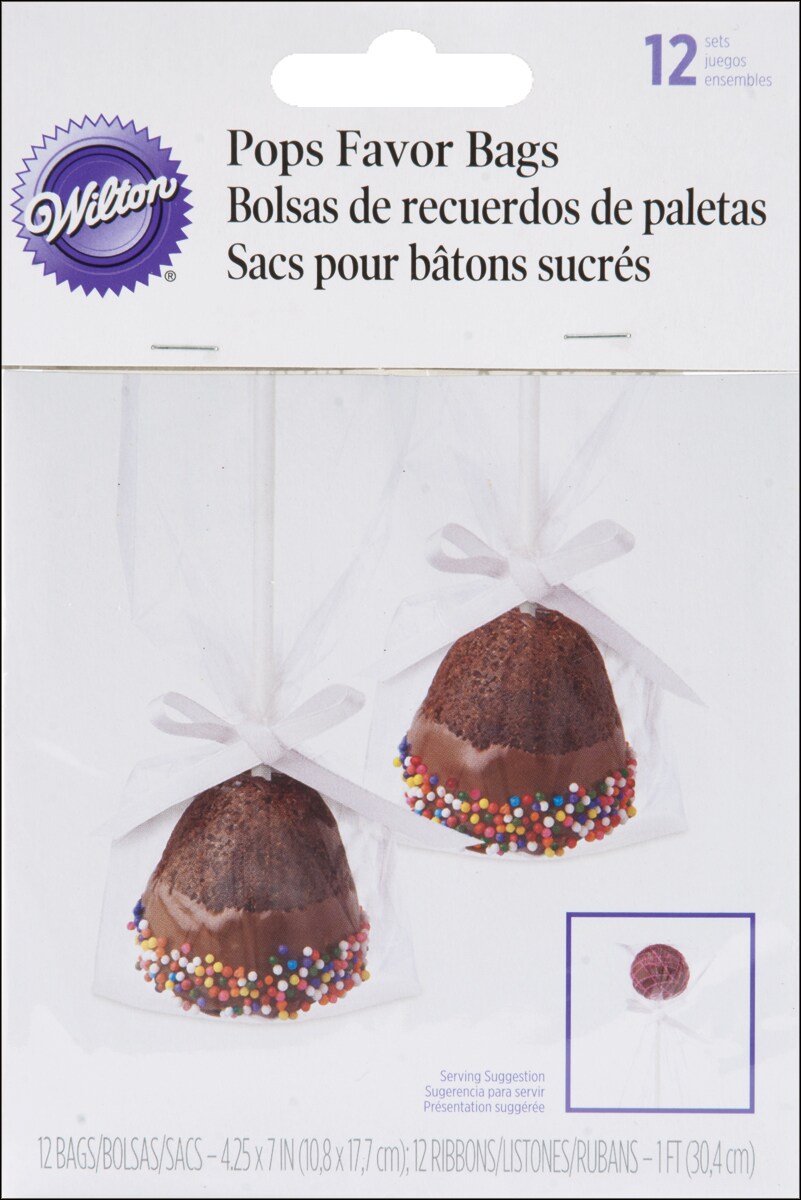Wilton Pops Favor Bags 12/Pkg-4.25&#x22;X7&#x22;