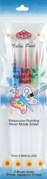 Set of 3 Aqua-Flo Water Brushes for Watercolor Painting