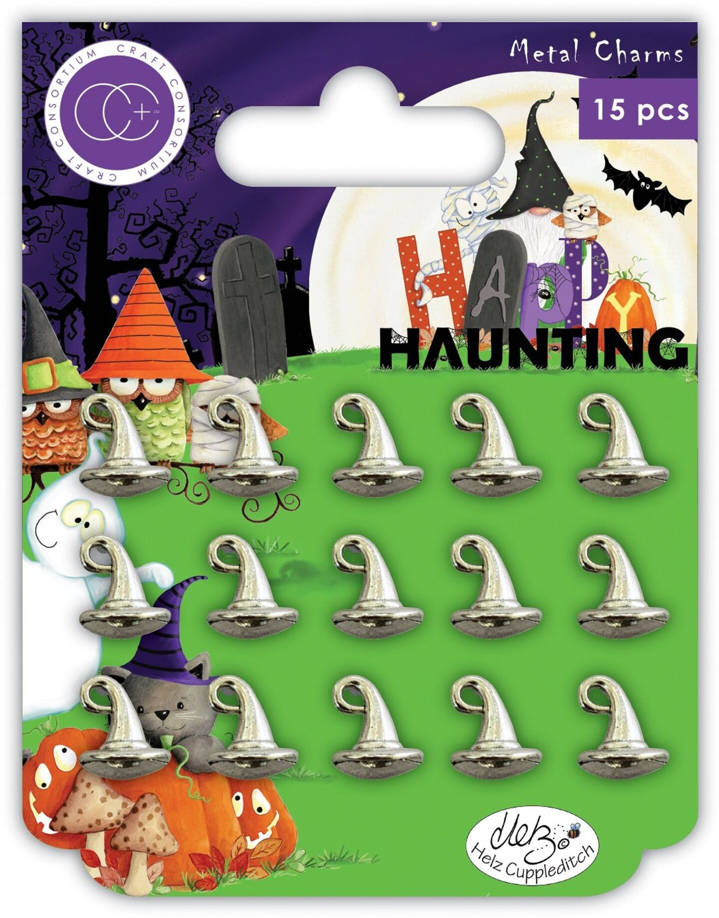 Craft Consortium Happy Haunting Metal Charms - Witches Hat