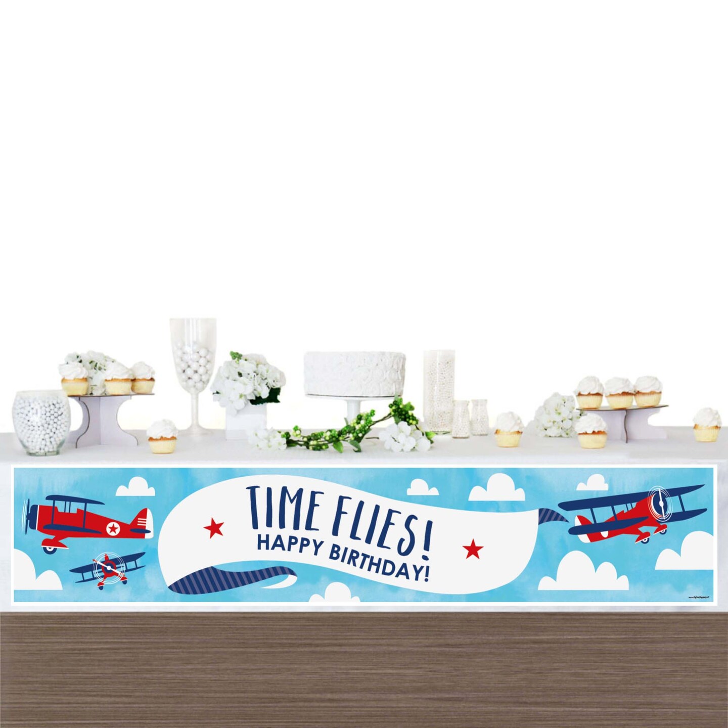 Big Dot of Happiness Taking Flight - Airplane - Vintage Plane Happy Birthday Decorations Party Banner