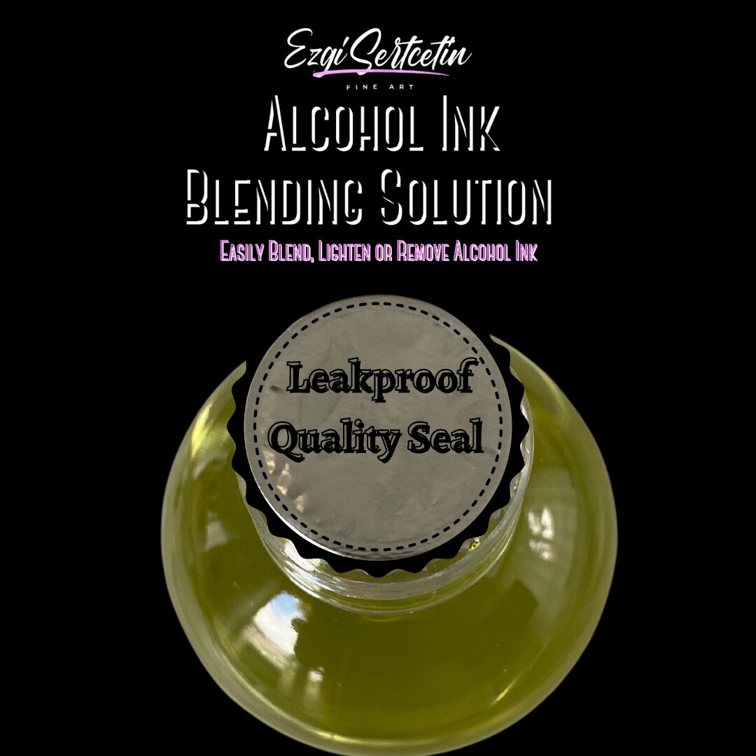 Premium Alcohol Ink Blending Solution|Alcohol Based Dye Paint Blending Mixing Solution to Lighten, Blend, Dilute, Re-Wet, Remove or Lift Ink |4 oz by volume | by Ezgi Sertcetin