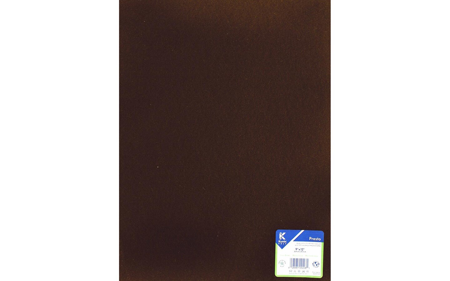 Kunin Presto Felt 9 x 12 in. Cocoa Brown