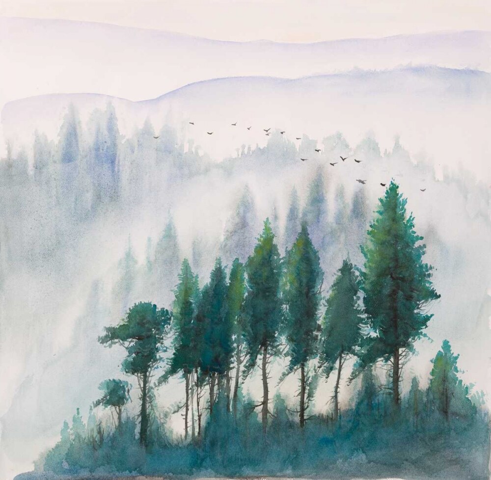 Mountains Landscape in Watercolor Poster Print by Atelier B Art Studio - Item # VARPDXBEGLAN102