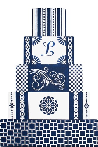 Contemporary Lattice Cake Stencil Side | C495 by Designer Stencils | Cake Decorating Tools | Baking Stencils for Royal Icing, Airbrush, Dusting Powder | Reusable Plastic Food Grade Stencil for Cakes | Easy to Use &#x26; Clean Cake Stencil