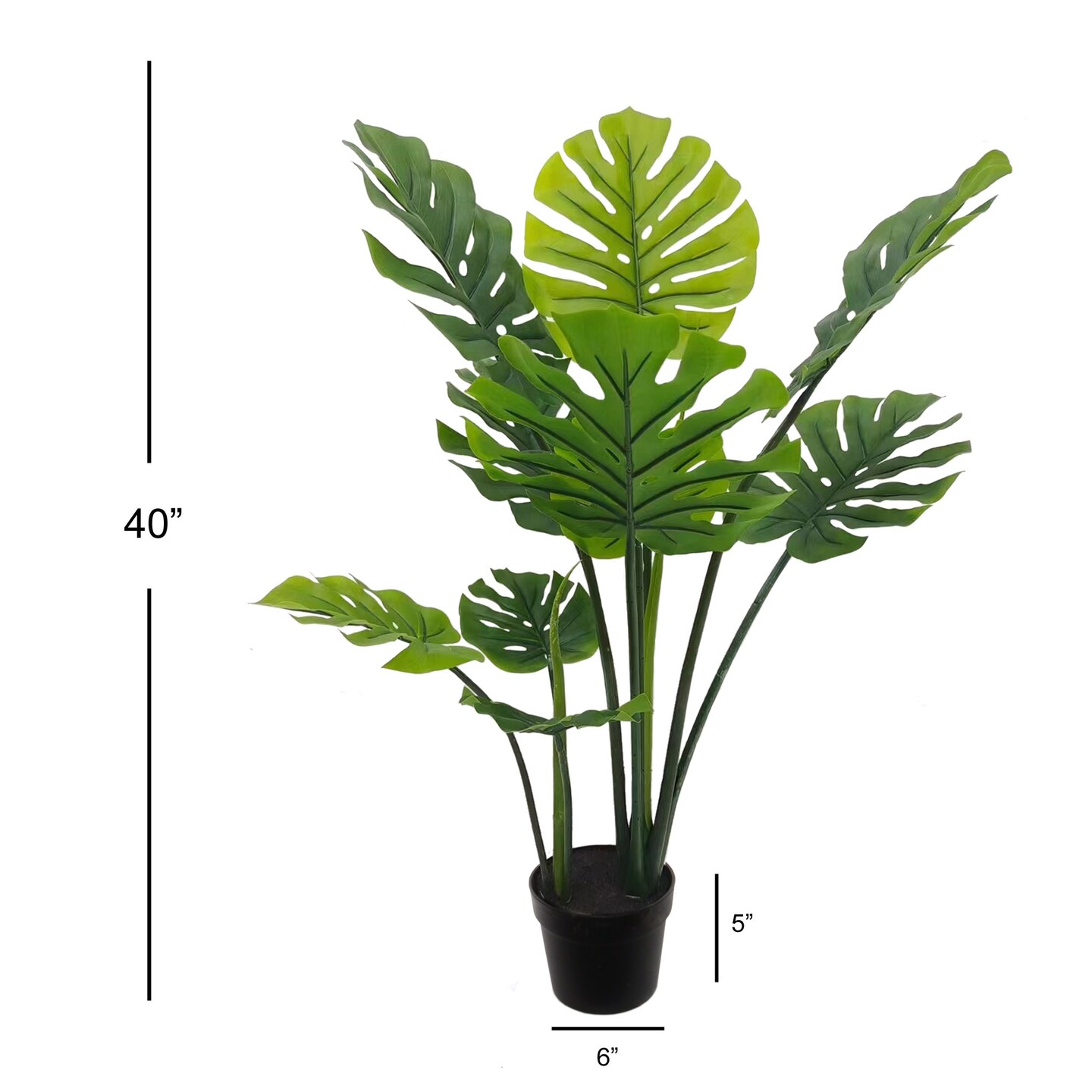 40-Inch Split Leaf Philodendron Plant in Contemporary Pot | Lifelike Artificial Foliage for Home and Office D&#xE9;cor | Low Maintenance Indoor Plant | Floral Home by Artificial Flowers