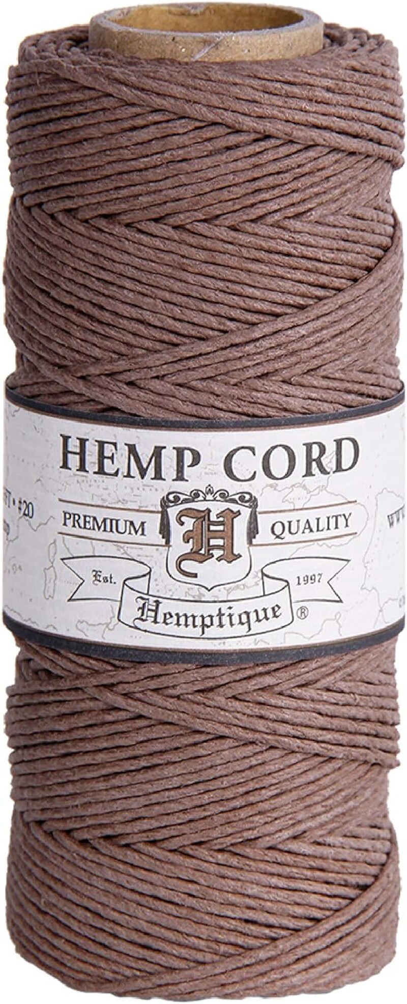 100% Hemp Cord Spool - 62.5 Meter Hemp String - Made with Love - No. 20 ~ 1Mm Cord Thread for Jewelry Making, Macrame, Scrapbooking, DIY, &#x26; More - Light Brown