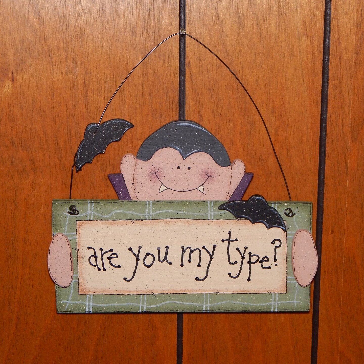 Primitive Halloween Decoration, Cute Vampire Decor, Wood Halloween Signs, Vampire Signs, Cute Halloween Decor, Dracula Halloween Door Hanger - image9