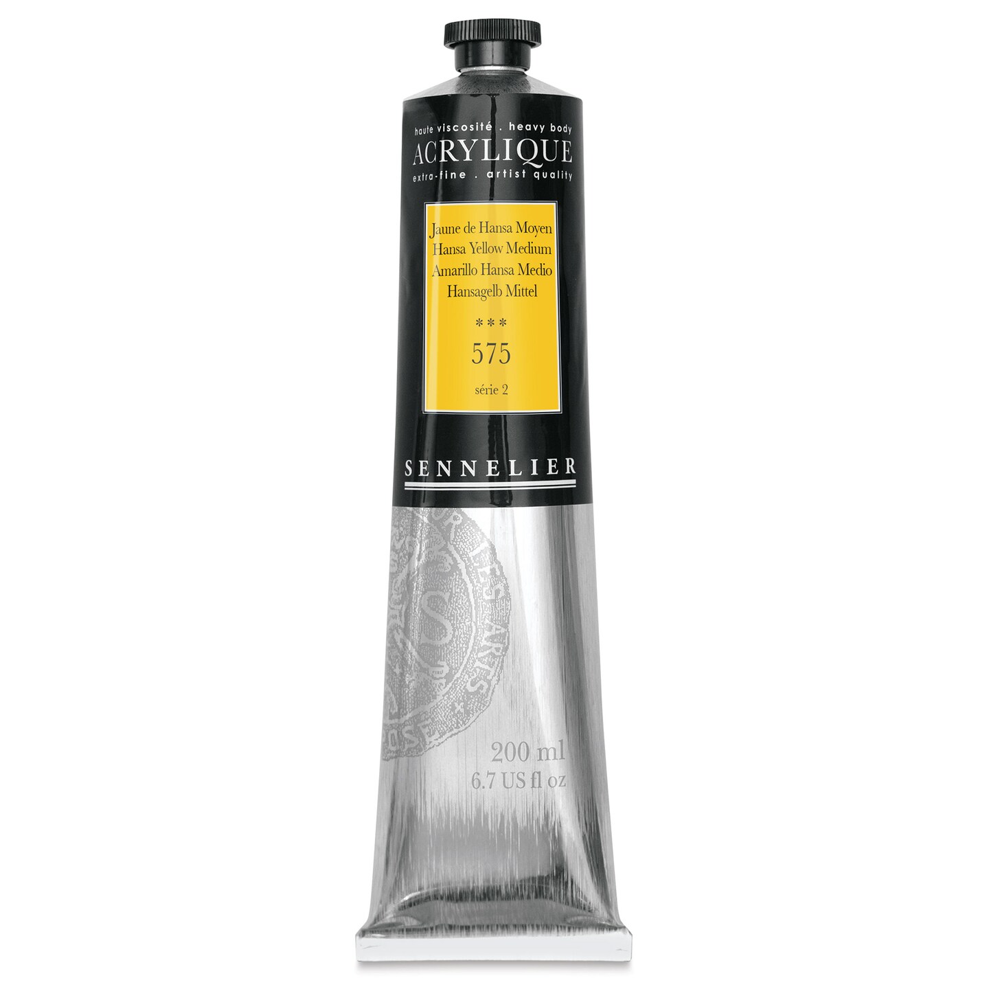 Sennelier Extra-Fine Artist Acryliques - Hansa Yellow Medium, 200 ml tube