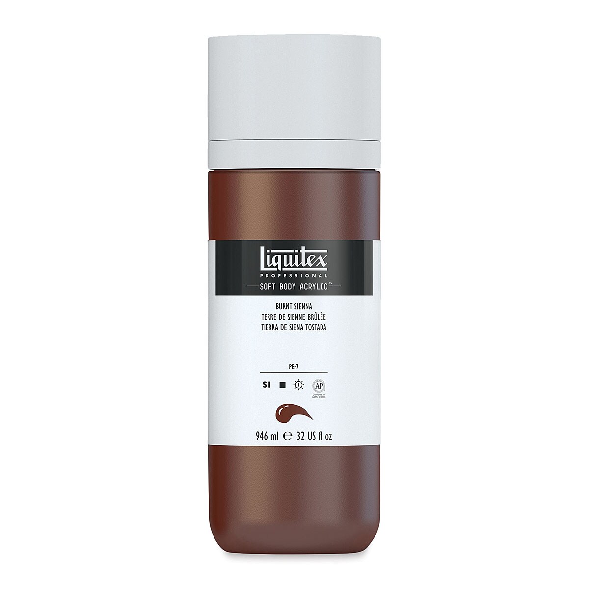 Liquitex Soft Body Artist Acrylics - Burnt Sienna, 946 ml