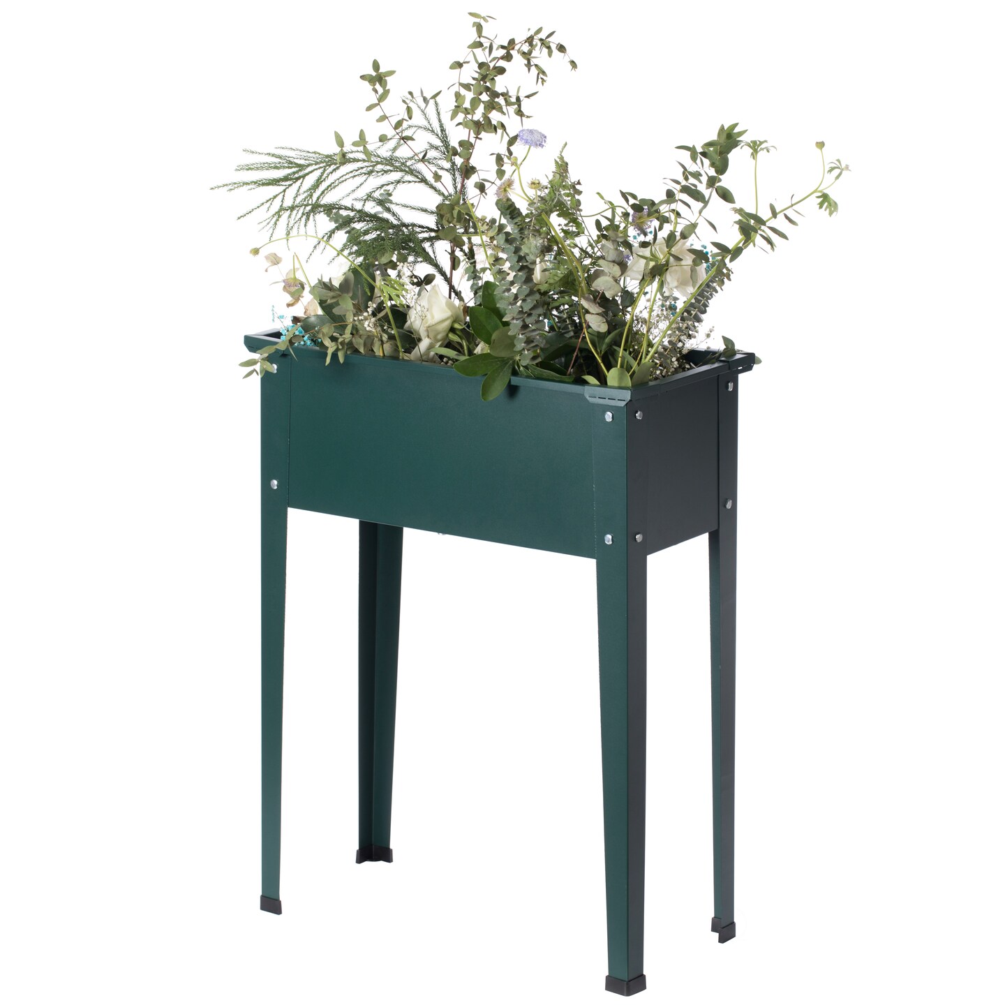 Green Freestanding Raised Garden Bed Rectangular Flower Planter