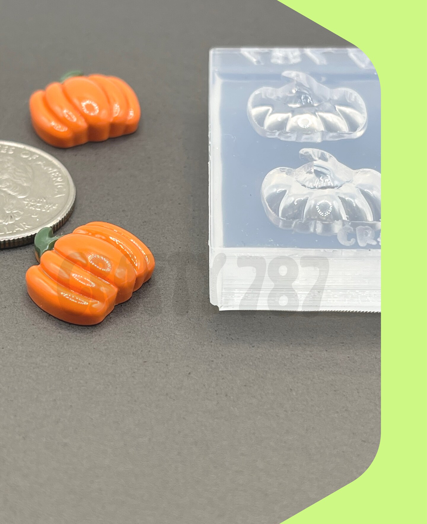 Pumpkin 3D Silicone Mold, Resin Earring Mold(A14)