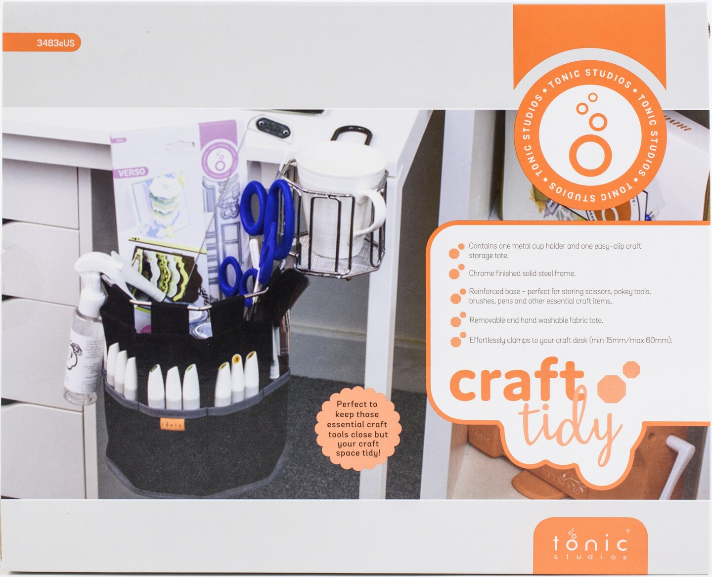 Craft Tidy Art & Craft Storage Octagon with Table Clip and Cup Holder