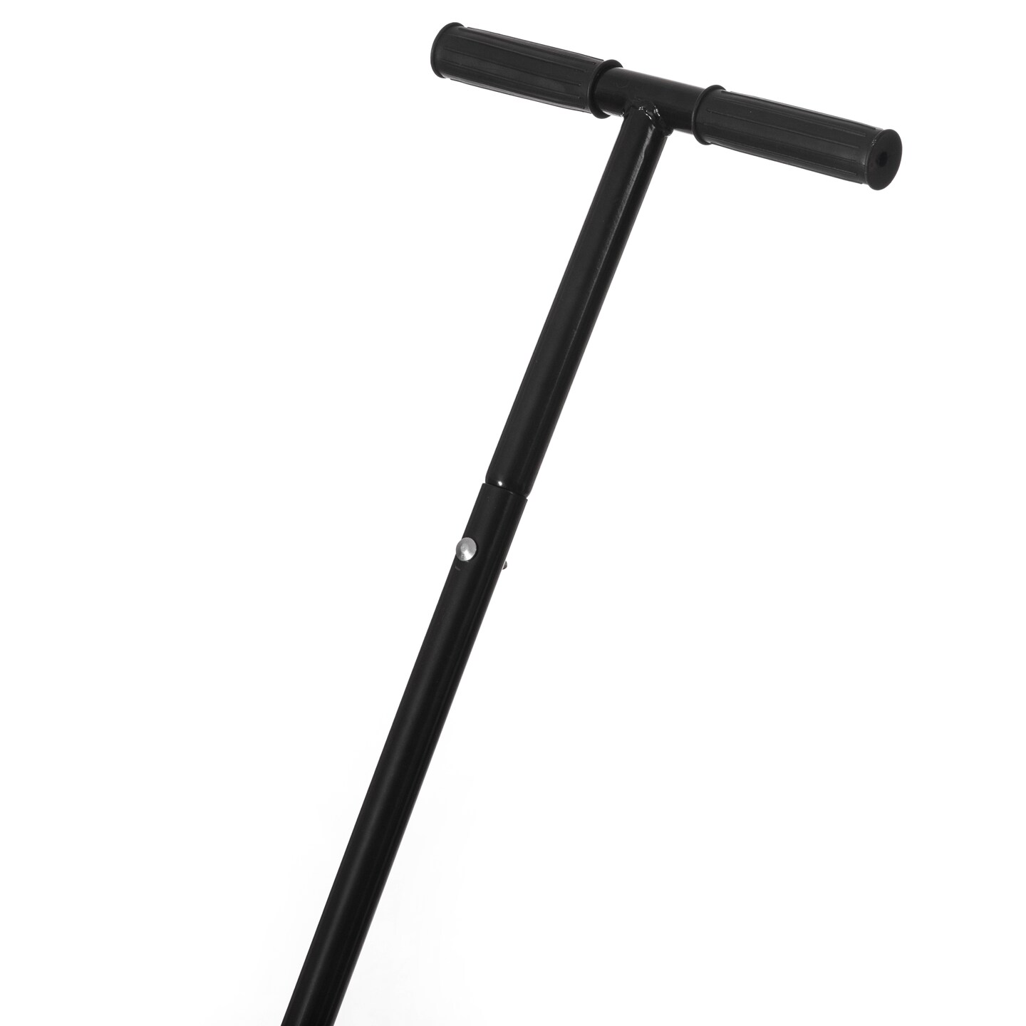 Black Heavy Duty Snow Shovel Rolling Pusher Remover with Wheels and Wide Blades