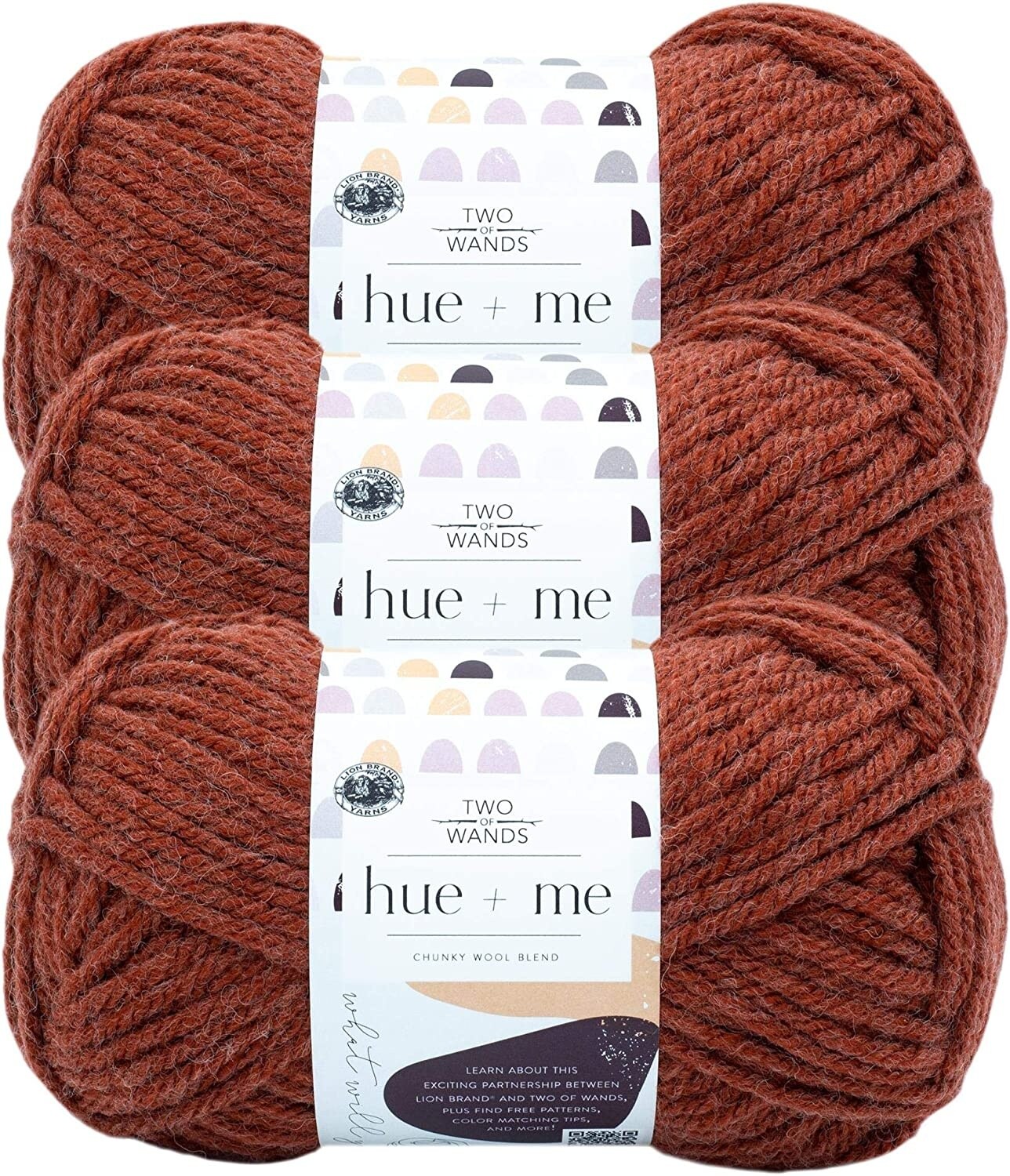 (Pack of 3) Lion Brand Hue &#x26; Me Yarn-Spicy