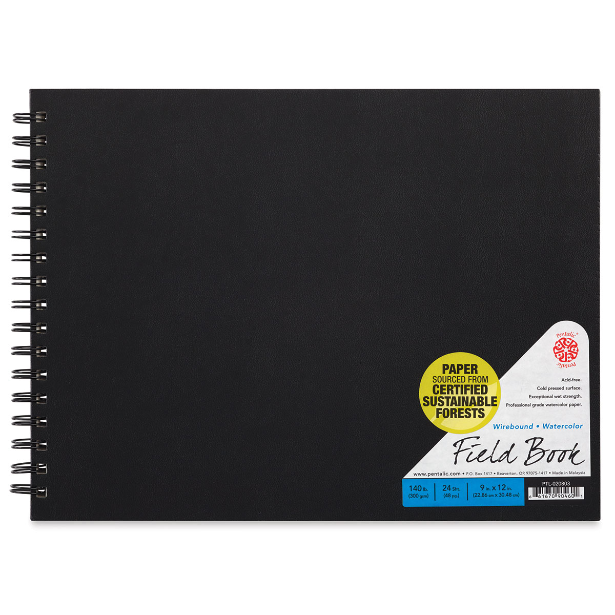 Pentalic Watercolor Field Book - 9&#x22; x 12&#x22;, 24 Sheets