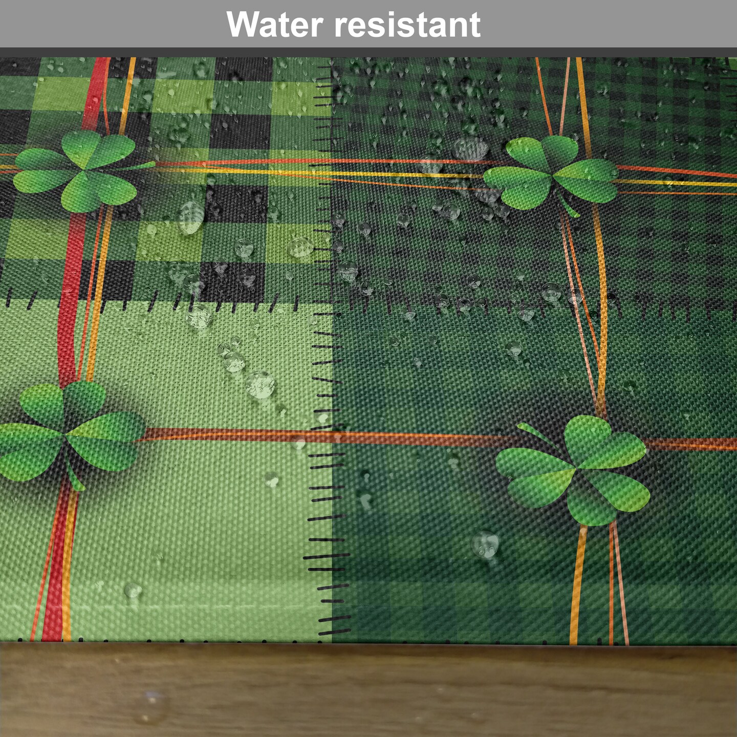 Ambesonne Irish Place Mats Set of 4, Patchwork Style St. Patrick&#x27;s Day Themed Celtic Quilt Cultural Checkered Clovers, Washable Fabric Placemats for Dining Table, Standard Size, Multicolor