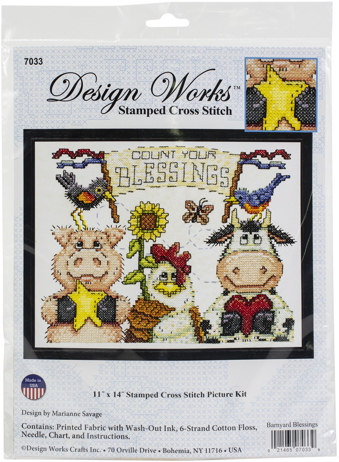 Janlynn Stamped Cross Stitch Kit 11x14 Barnyard Blessings Michaels 3484