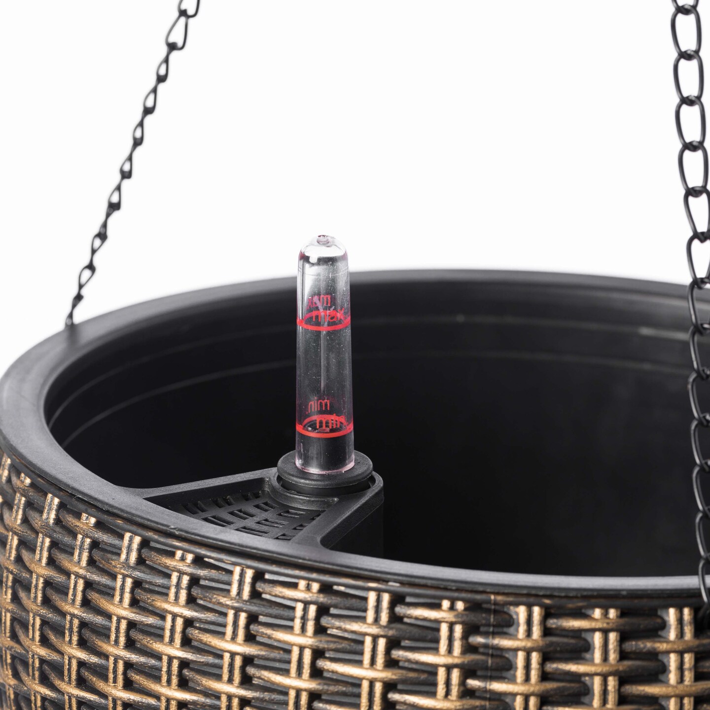 10&#x22; Self Watering Bronze Hanging Basket Flower Planter
