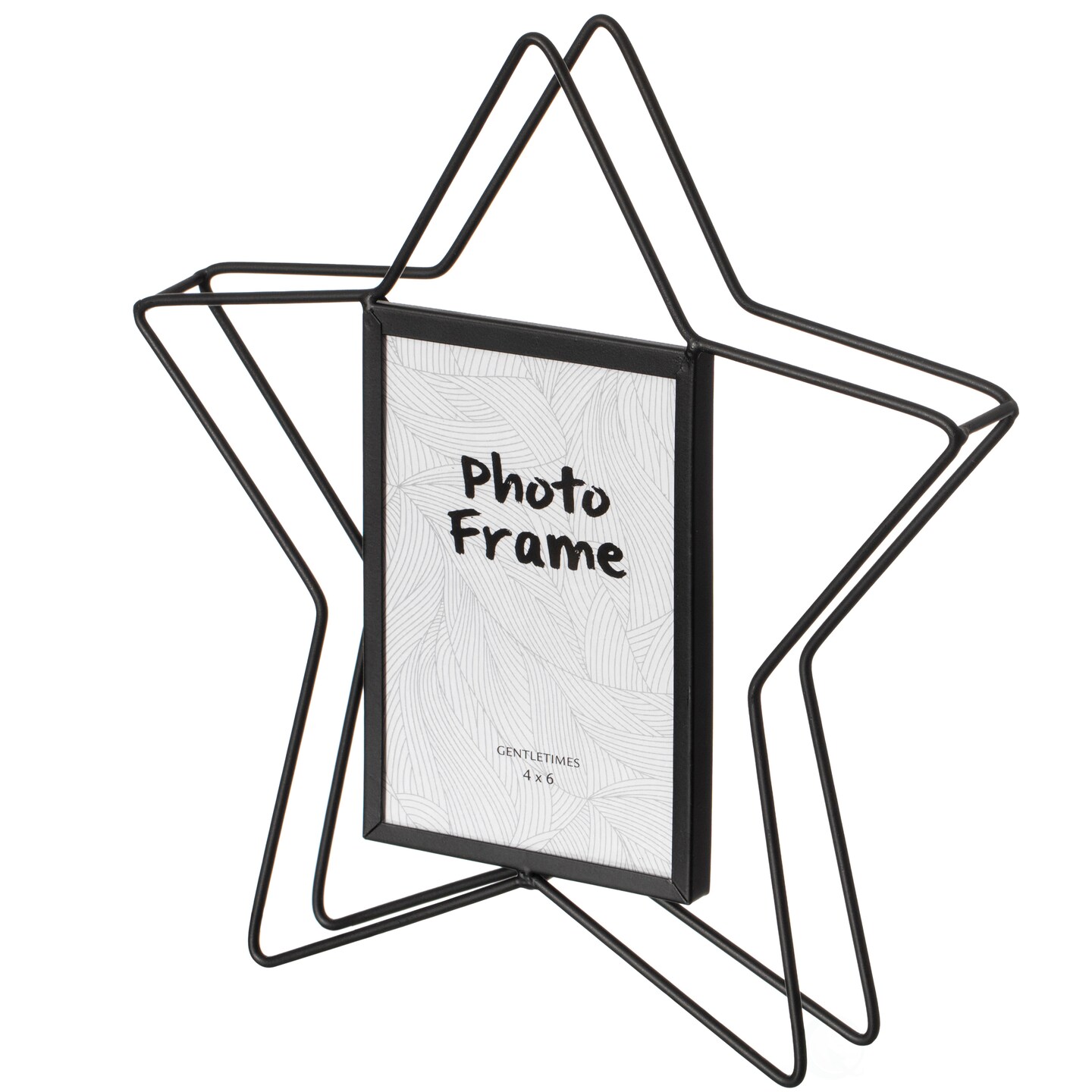 Modern Star Shape Black Metal Decor Photo Frame for Tabletop Display