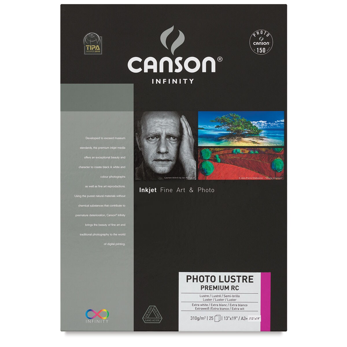 Canson Infinity Photo Lustre Premium Resin Coated Inkjet Paper - 13" x 19" (A3+), Pkg of 25