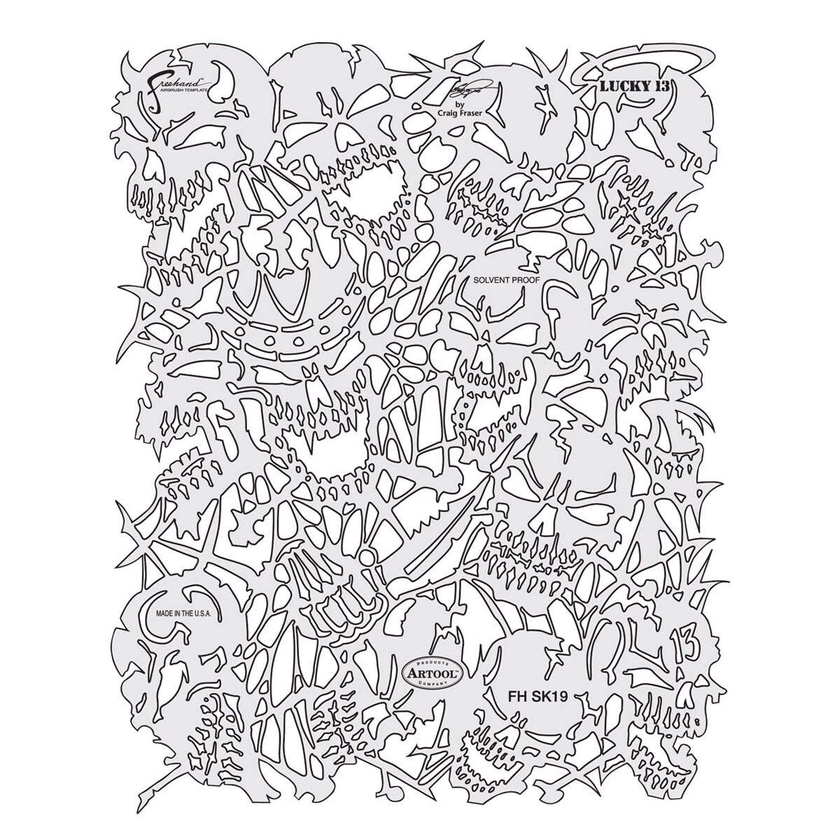Iwata Artool Freehand Template - Return of Skull Master Lucky 13