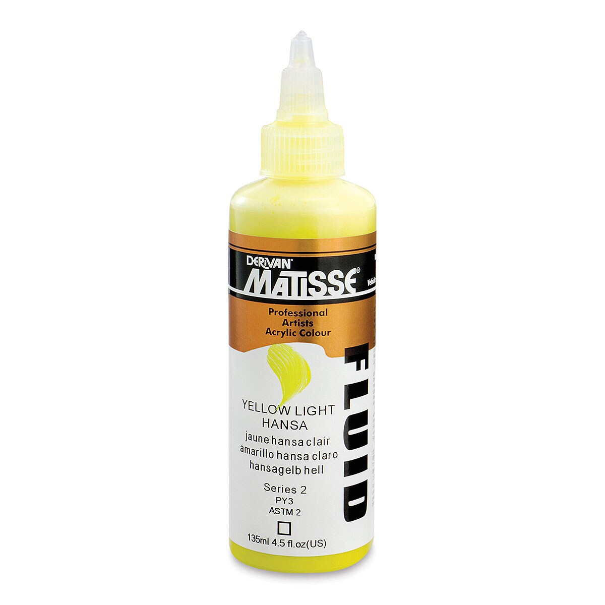 Matisse Fluid Acrylic - Yellow Light Hansa, 135 ml