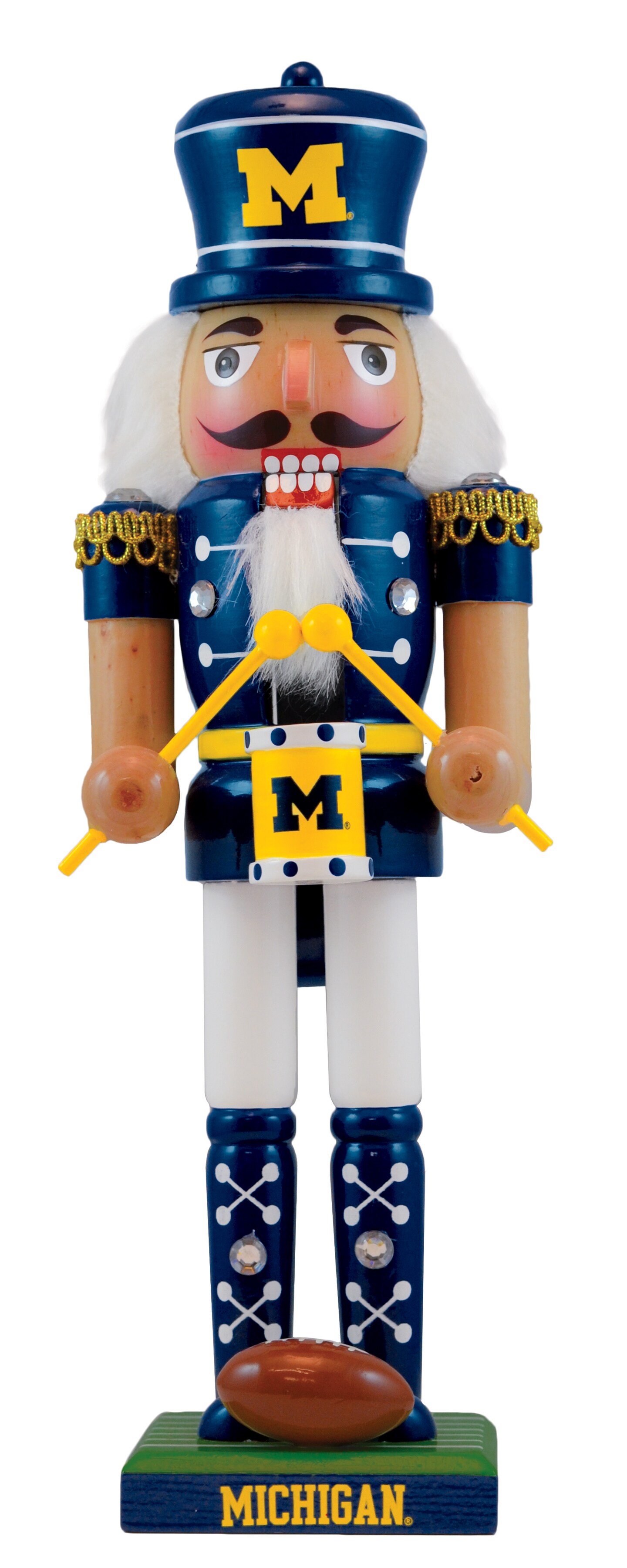 Masterpieces Game Day - NCAA Michigan Wolverines - Team Painted Wood Nutcracker