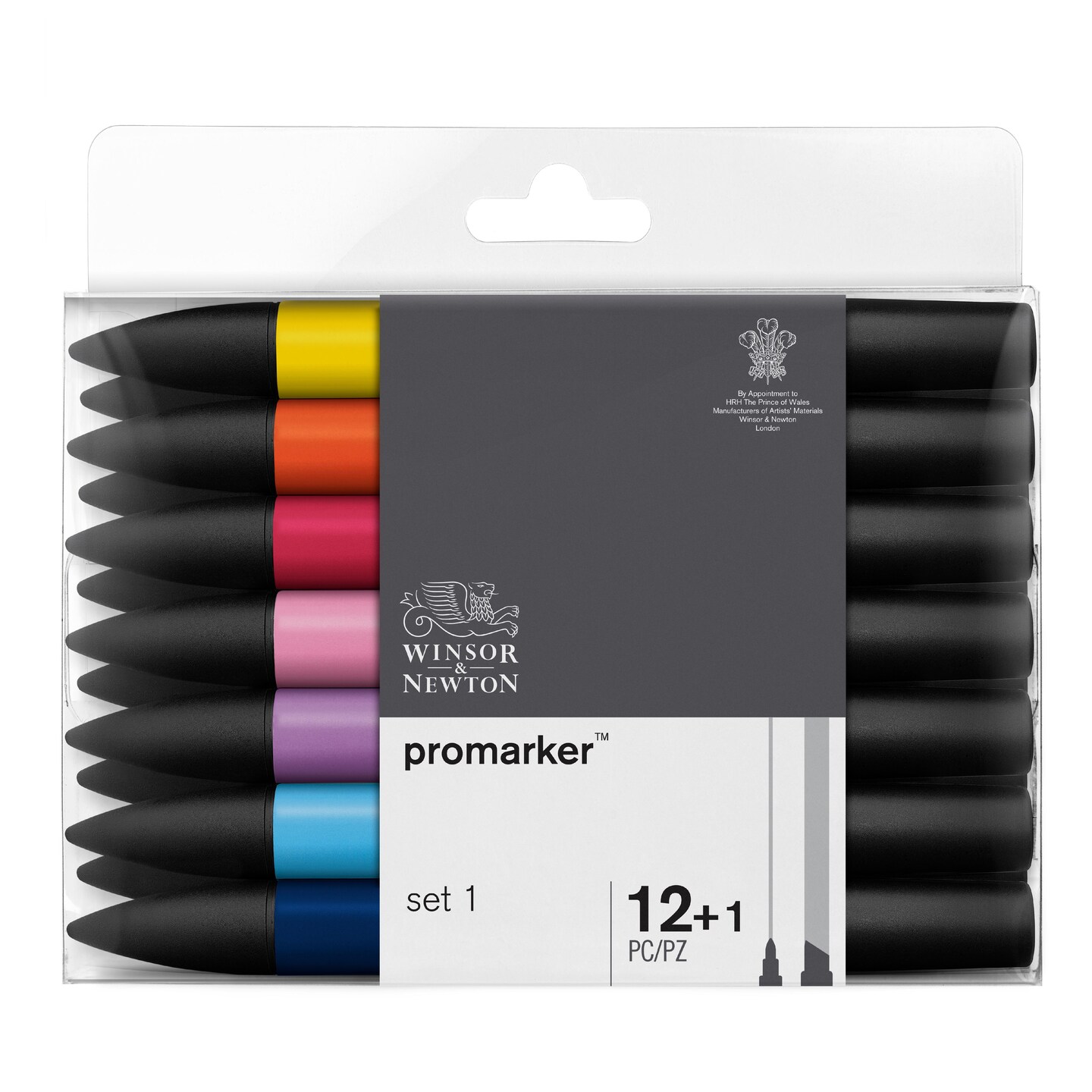 Winsor & Newton ProMarker Set, 12+1 Markers, Set #1