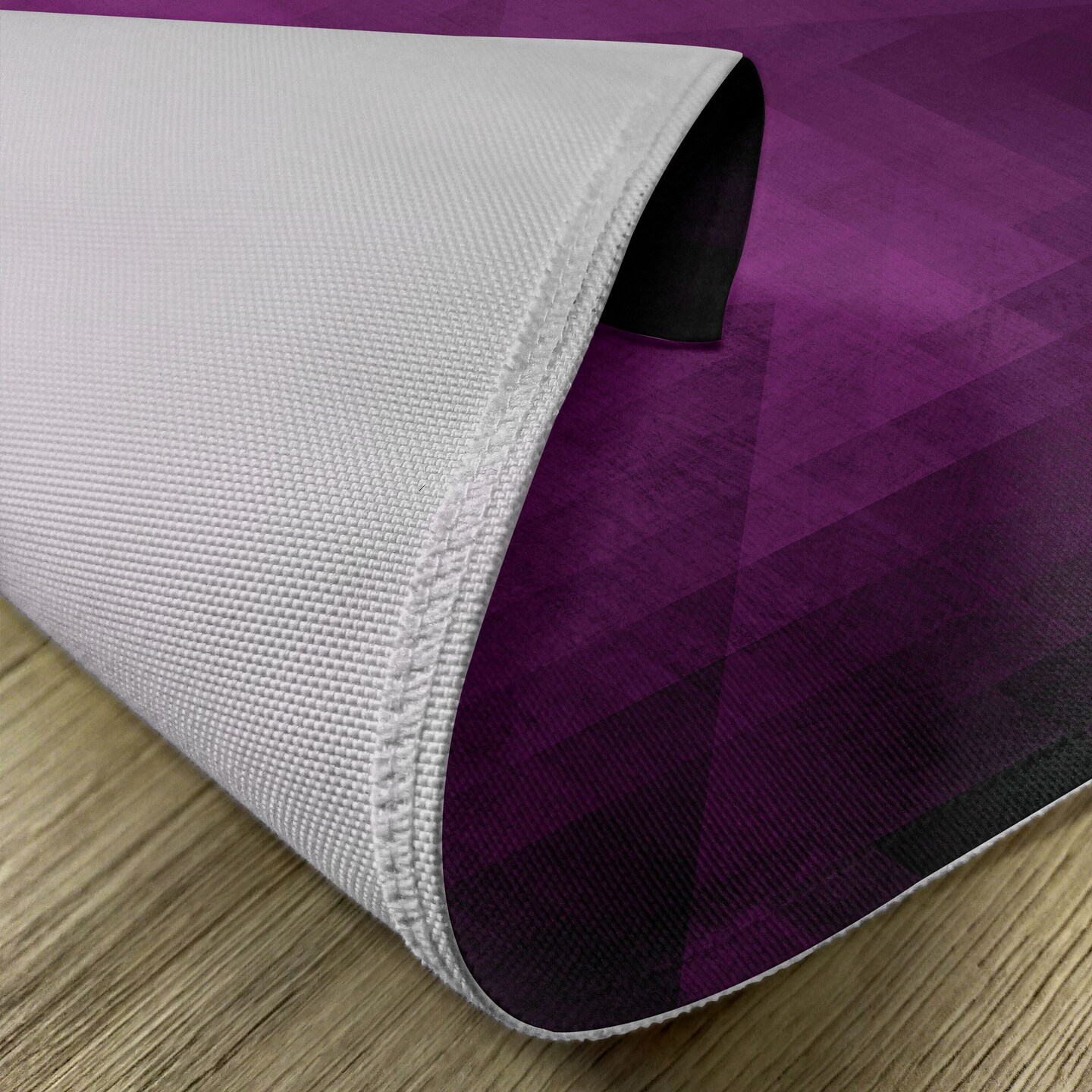 Ambesonne Eggplant Place Mats Set of 4, Abstract Colored Squares in Faded Color Scheme Modern Art Inspired Style Pixelart, Washable Fabric Placemats for Dining Table, Standard Size, Purple