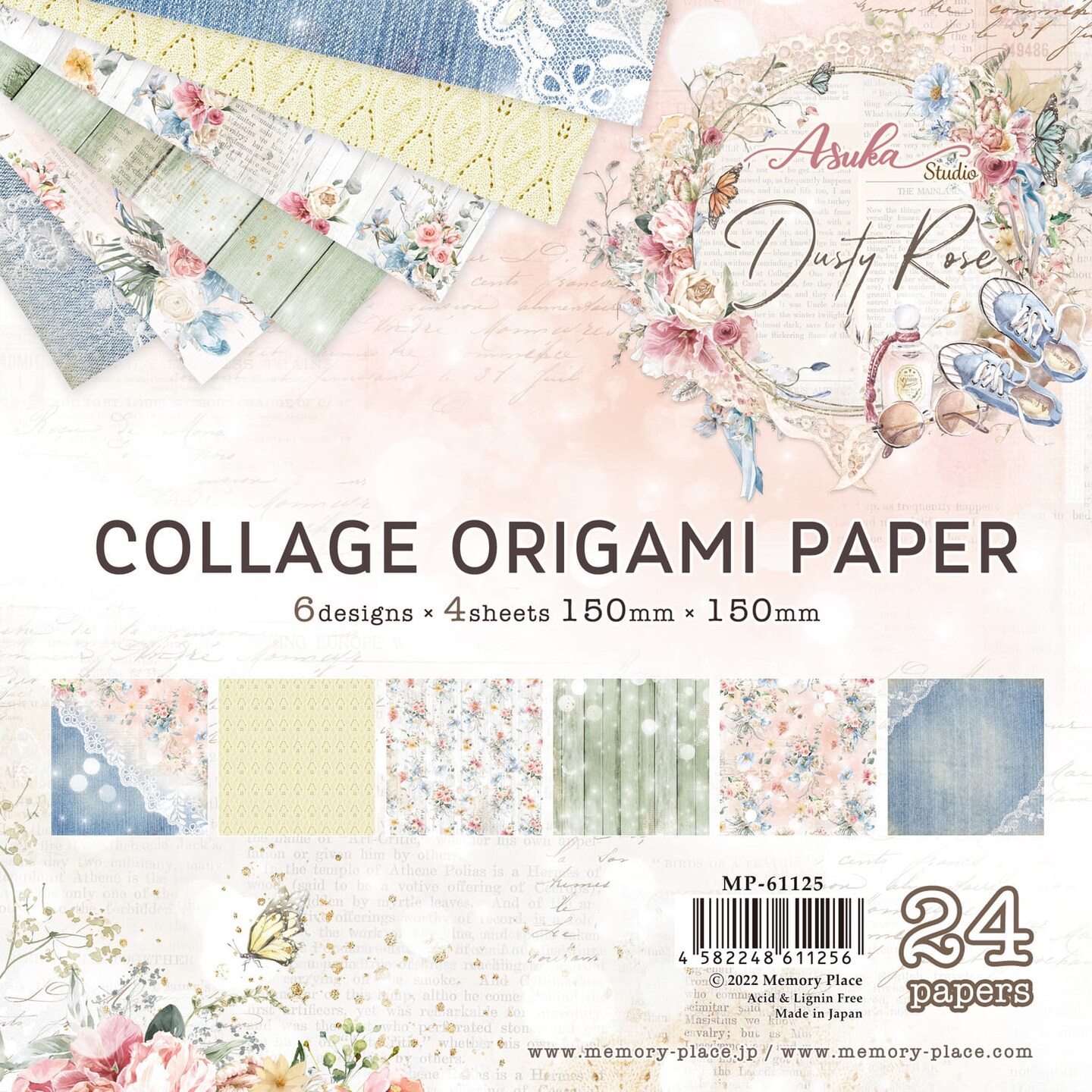 Asuka Studio Collage Origami Paper 6"X6" 24/PkgDusty Rose, 6 Designs/4 Each Michaels
