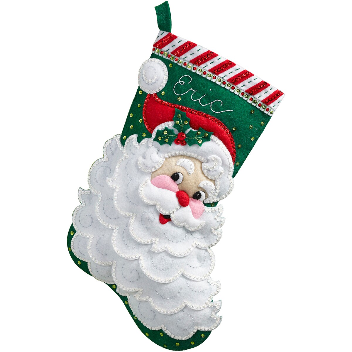 Bucilla Felt Stocking Applique Kit 18&#x22; Long-Jolly Saint Nick