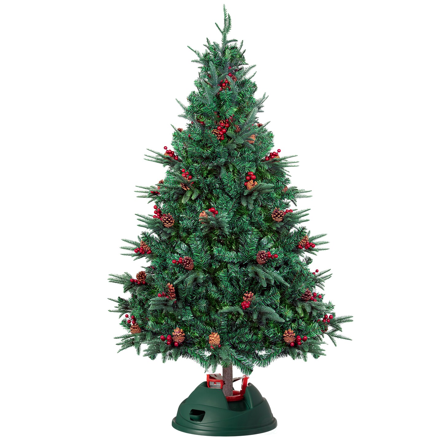 Indoor Automatic Green Christmas Tree Stand With Water Reservoir, Adjustable Metal Claws