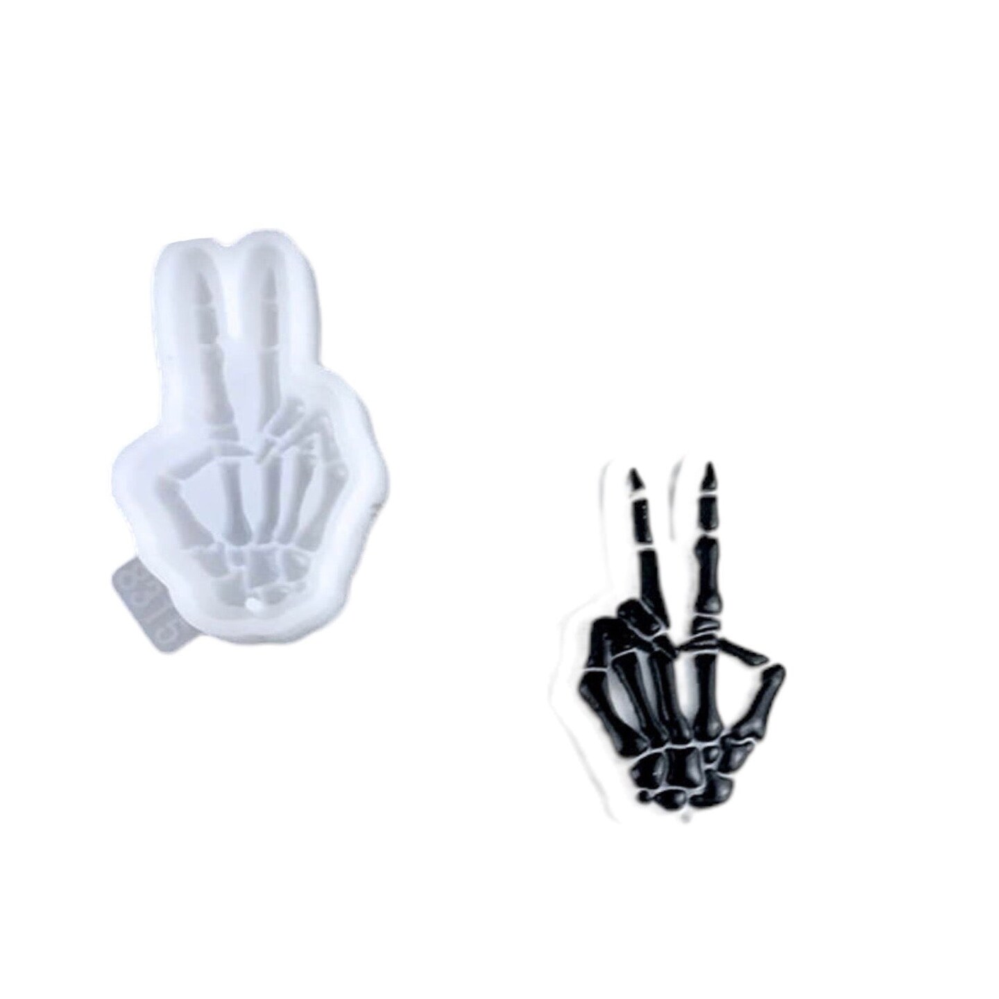 Peace Sign Skeleton Hand Keychain or Ornament Mold for Epoxy or UV Resin
